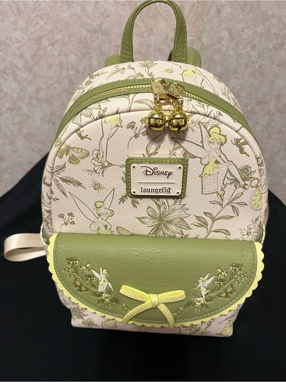 Disney x Loungefly Tinker Bell Green Floral Mini Backpack